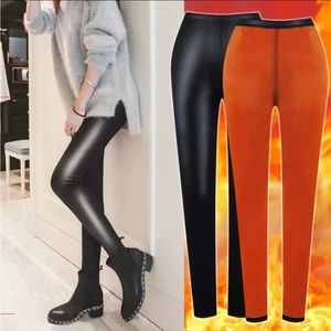 Vegan LeatherLeggings Fall/WinterThermal Matt Black